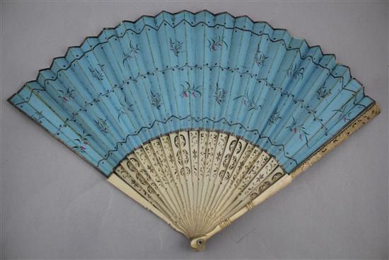 A collection of nine Victorian fans, largest 13.5in. incl. hanging loop